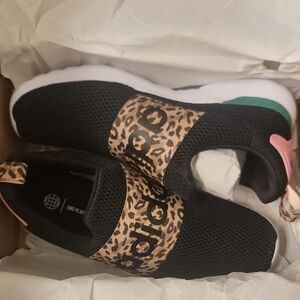 Adidas Kids' Black and Leopard Print Sneakers